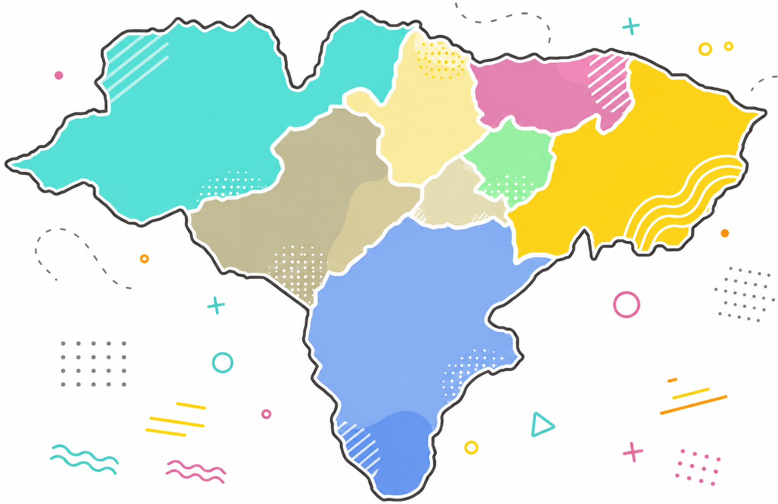 Mapa juvenil de los 8 distritos de Contumazá